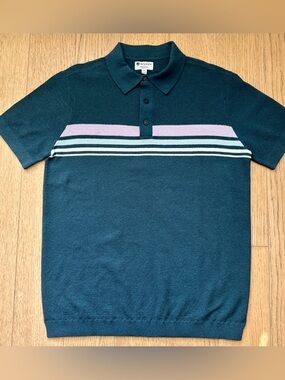 Sperry Knit Polo Shirt Short Sleeve Teal Golf Top NWT - Size M